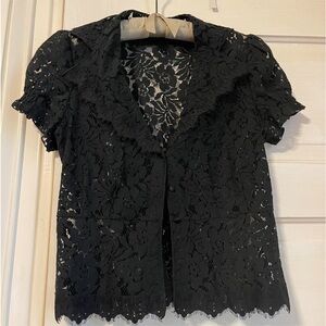 **1998** y2k black lace blouse